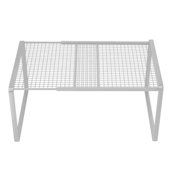 Stackable Cabinet Organizer Rack for Kitchen & Bathroom Storage - Expandable Metal Shelf for Home Office, Pantry, and Wardrobe - Space-Saving Utility for Dishes, Bottles & Utensils