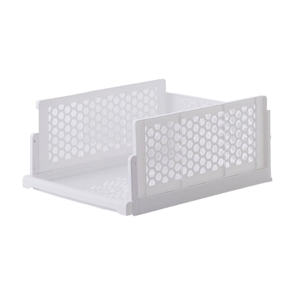 Stackable Cabinet Organizer Shelf - Space Saving Pull Out Rack for Kitchen Pantry Bathroom Countertop Office Desk Wardrobe Shoe Closet (A)