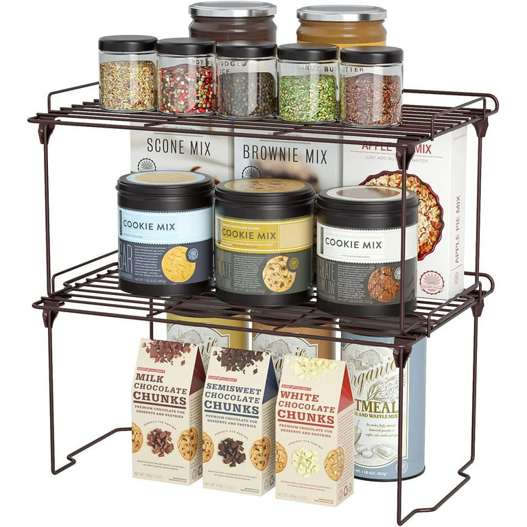 2pcs Kitchen Cupboard Organiser, Pantry Organizers And Storage, Stackable  Cupboard Organiser For Countertop, Cabinet, Pantry Storage For Food And Cutl