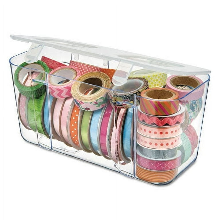 Stackable Caddy Organizer, Medium, Plastic, 8.8 x 4 x 4.38, White Stackable Caddy Organizer, Medium, Plastic, 8.8 x 4 x 4.38, White