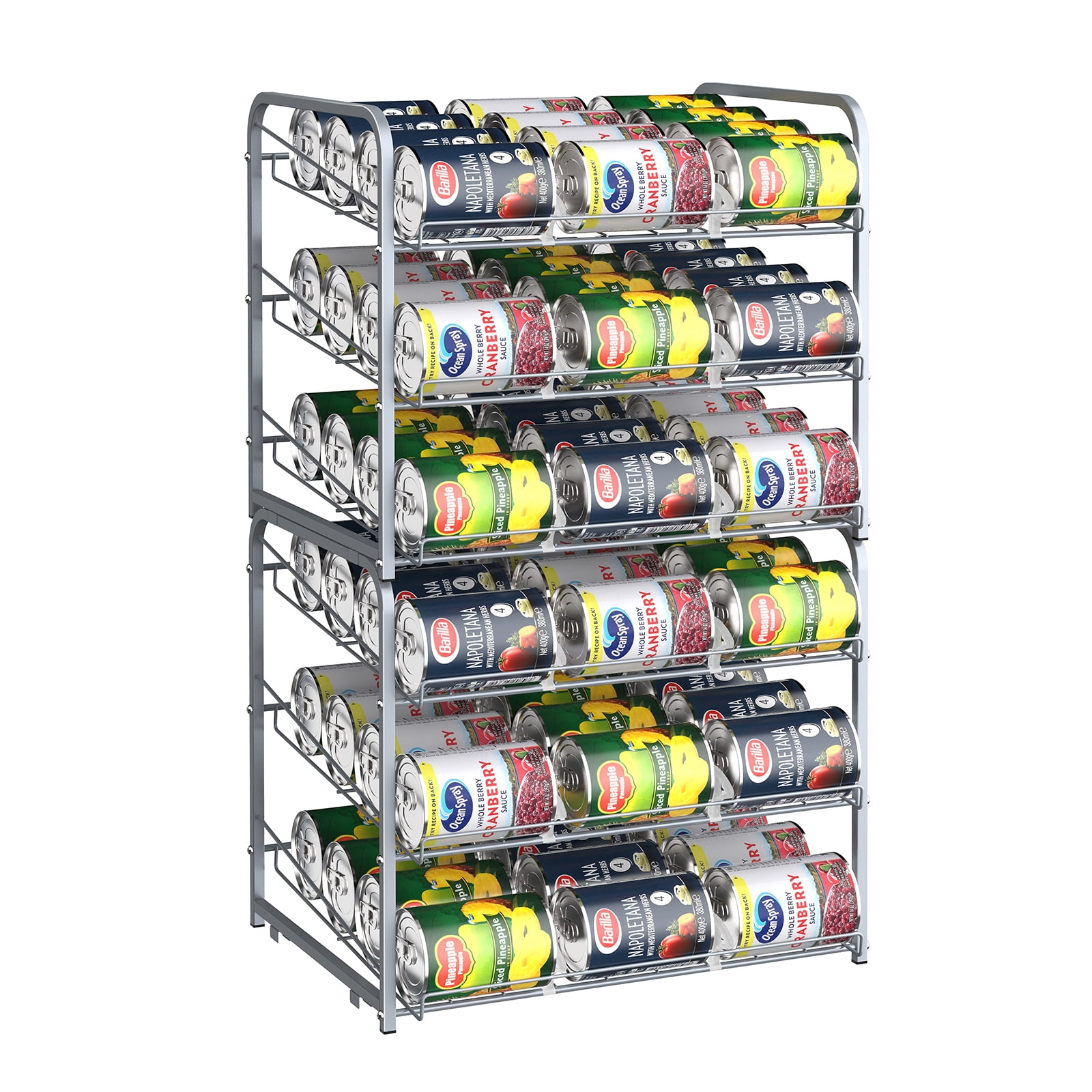 Load From Front Can Storage Rack Stackable Can Rack Storage Rack Set of 2 Packable Dispenser 72 Cans ...