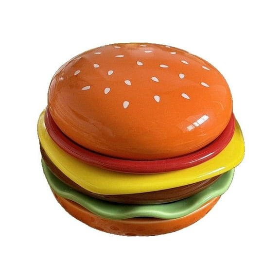 Stackable Ceramic Burger Dish With 6 Tiers Sauces Container Kitchen Essential
