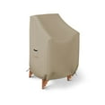 thumbnail image 1 of Stackable Chair Cover 12 Oz Waterproof - 100% Weather Resistant PVC Coated Patio Furniture Cover with Air Pockets & Drawstring for Snug Fit (24W x 32D x 34H x 15 FH, Beige), 1 of 6