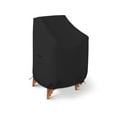 thumbnail image 1 of Stackable Chair Cover 18 Oz Waterproof - 100% UV & Weather Resistant PVC Coated Patio Furniture Cover with Air Pockets & Drawstring for Snug Fit (28W x 30D x 49H x 15 FH, Black), 1 of 6