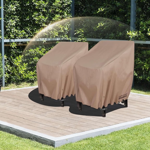 Stackable Chair Cover 2 Pack – Waterproof Outdoor Stack of Chairs Cover Fits Up to 26W x 30D x 45H inches