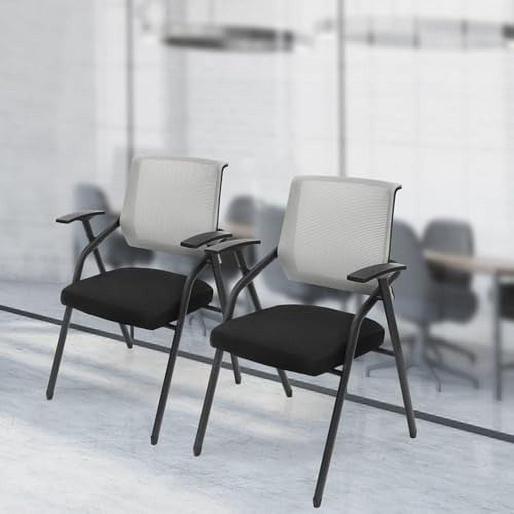 Stackable Chairs with Arm, Folding Chair Mesh Guest Nesting Stacking ...