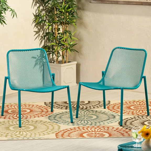 Stackable Chairs , Outdoor, 26" W X 21.65" D H, Teal Color For Minimalist,
