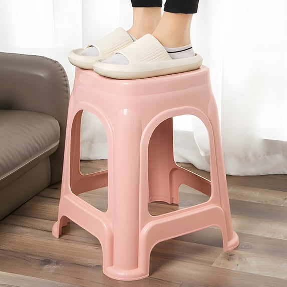 Stackable Classroom Stools, Plastic Teacher Chair, Indoor Outdoor Flexible Seating Decorative Stools, Round Classroom Chairs for Home Office School (2Pcs Pink, 2Pcs Light Blue, 2Pcs Khaki)-Mix Color