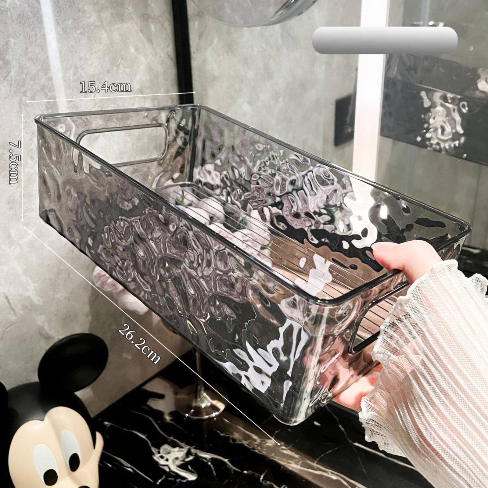 Stackable Clear 1 Pack Plastic Storage Bathroom Storage Container ...