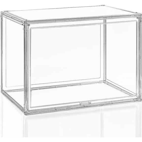 Stackable Clear Acrylic Display Case with Magnetic Lid for Collectibles