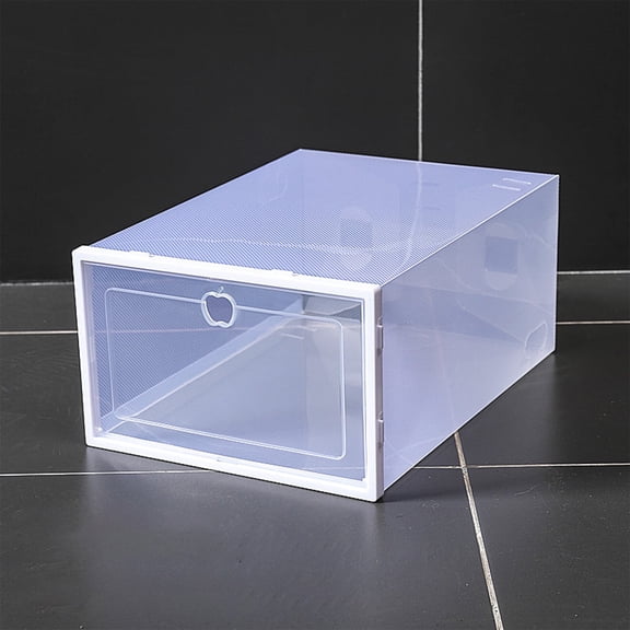 Stackable Clear Plastic Shoe Box Organizer | Transparent Front Drawer Design | Ventilated Storage for Sneakers Shoes | Easy Assembly & Secure Interlocking System | Medium Size 12.99x9.06x5.51 Inches