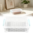 thumbnail image 1 of Stackable Clear Plastic Storage Boxes,8.85X2.75X5.5inch Latching Lid Document Organizer Containers, Transparent Desk Storage Bins with Clips, Multipurpose Boxes for Stationery, Office Supplies, 1 of 7