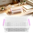 thumbnail image 1 of Stackable Clear Plastic Storage Boxes,8.85X2.75X5.5inch Latching Lid Document Organizer Containers, Transparent Desk Storage Bins with Clips, Multipurpose Boxes for Stationery, Office Supplies, 1 of 7
