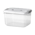 thumbnail image 1 of Stackable Clear Storage Bins with Lids,Large Plastic Storage Bins with Handle,Plastic Pantry Organization and Storage for Kitchen,Fridge,Cabinet,Refrigerator,Bathroom Organizer(Clear 29x22cm), 1 of 9