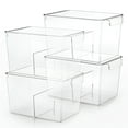 thumbnail image 1 of Stackable Clear Storage Bins with Lids, Large Plastic Storage Bins w Handle, Acrylic Pantry Organization and Storage for Kitchen, Fridge, Cabinet, Refrigerator, Bathroom Organizer, 1 of 9