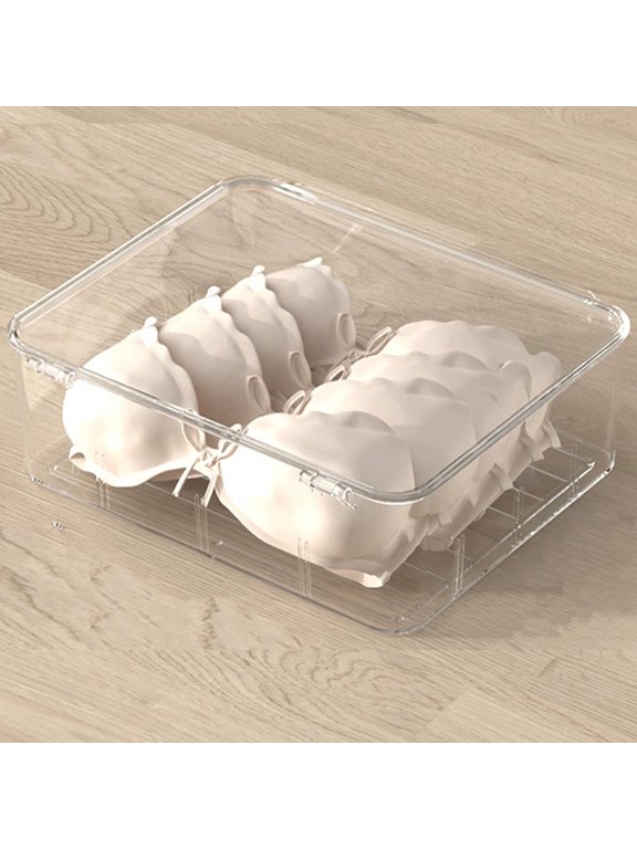 Stackable Closet Organizer for Sock Ties Belts,Bexikou Plastic Sock and Underwear Organizer,Clear Organization and Storage Bins with Lid and Removable Dividers