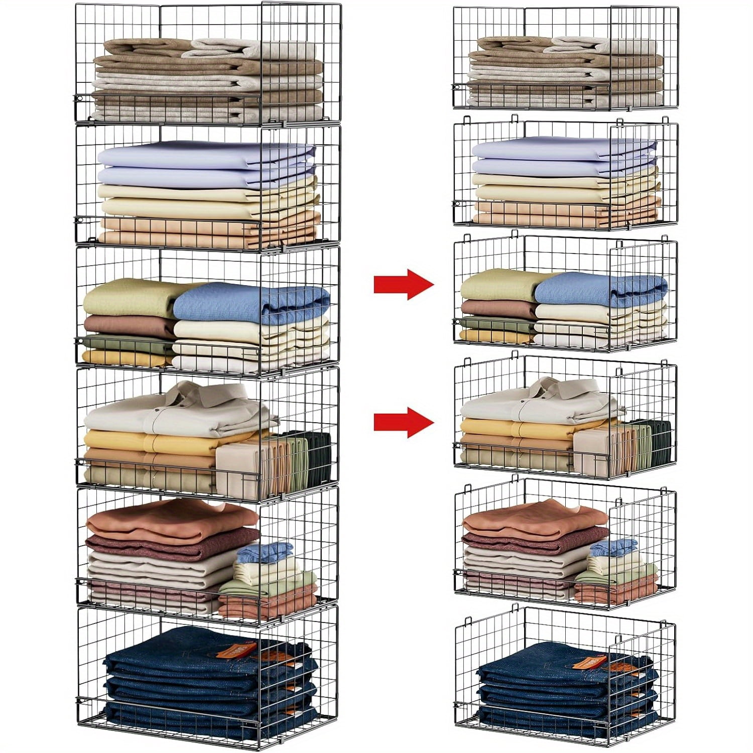 [Stackable Closet Organizers] 6-Tier Stackable Closet Organizers and ...
