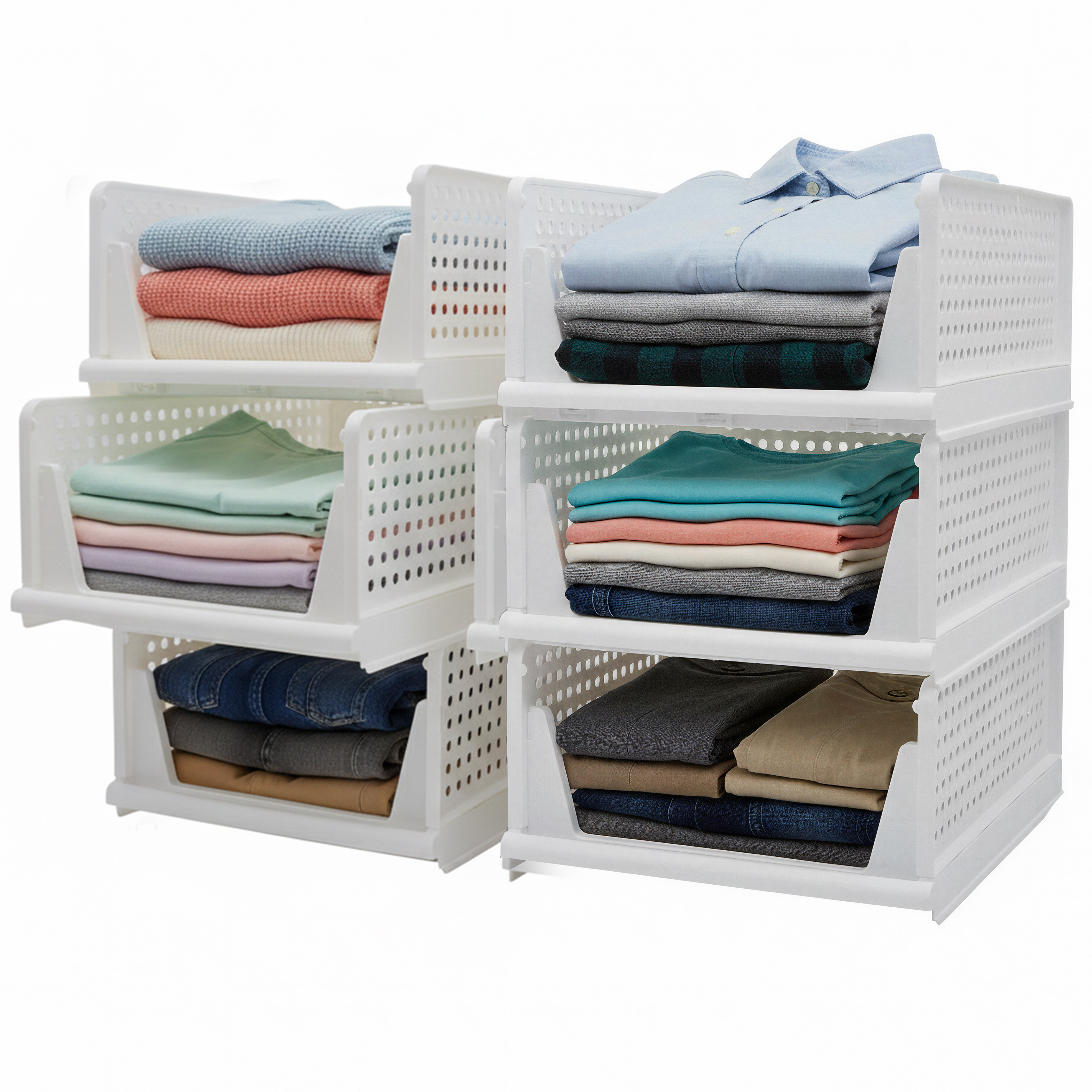 Stackable Closet Storage Shelf – Slidable & Ventilated Carts for Easy ...