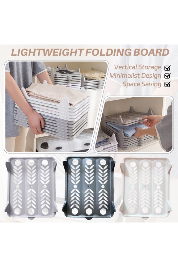 Stackable Clothes Folding Boards,13 x 10 in T Shirt Organizer for Efficiently Folding,Lightweight,Long-lasting Plastic Shirt Folder Board,Space Saving and Easy to Clean