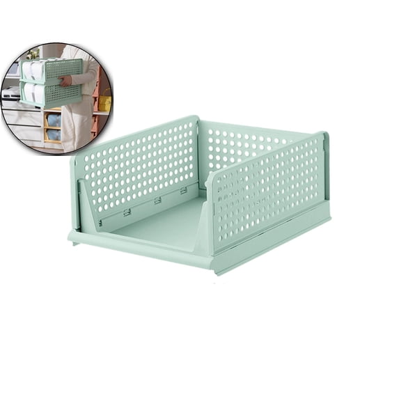 Stackable Clothes Storage Basket Organizer Sliding Cabinet Drawer Shelf DIY Divider Separator Desktop Container for Wardrobe Cupboard Kitchen Bathroom Office