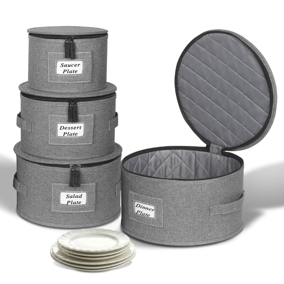 Stackable Coffee Mug Storage Box with Dividers, Hard Shell Organizer Equipped with Lid and Handles