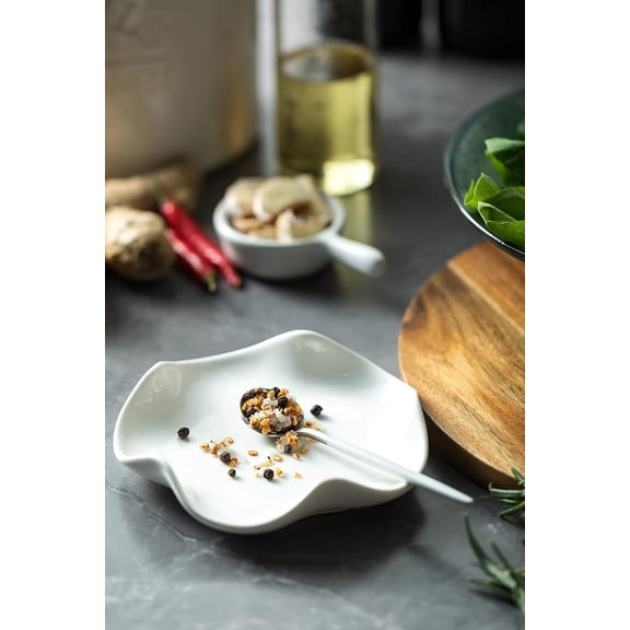 Stackable Coffee Mugs Set of 4 and Spoon Rest, 13oz Coffee Cup Set with Rack Perfect for Coffee Tea Cocoa Milk, Cute Spoon Rest for Kitchen Counter, Housewarming Gift