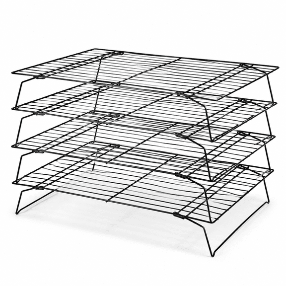 Stackable Cooling Racks, Heavy Duty Iron Wire Baking Rack Set, for Cooking, Roasting, Grilling, Oven and Dishwasher Safe, Black
