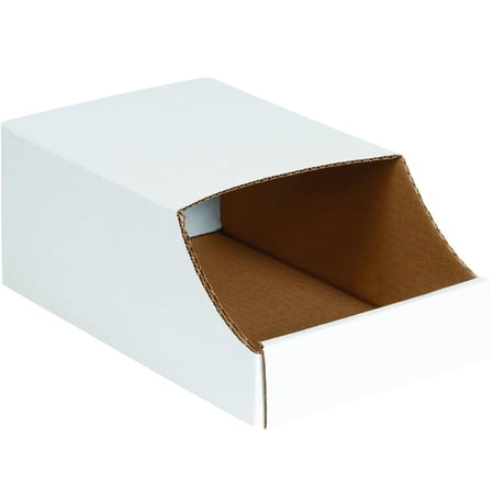 Stackable Corrugated Cardboard Storage Bins Pack of 50