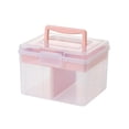 thumbnail image 1 of Stackable Craft Storage Box Plastic Adjustable Storage Containers with Carry Handle Transparent Containers Organizer, 1 of 8