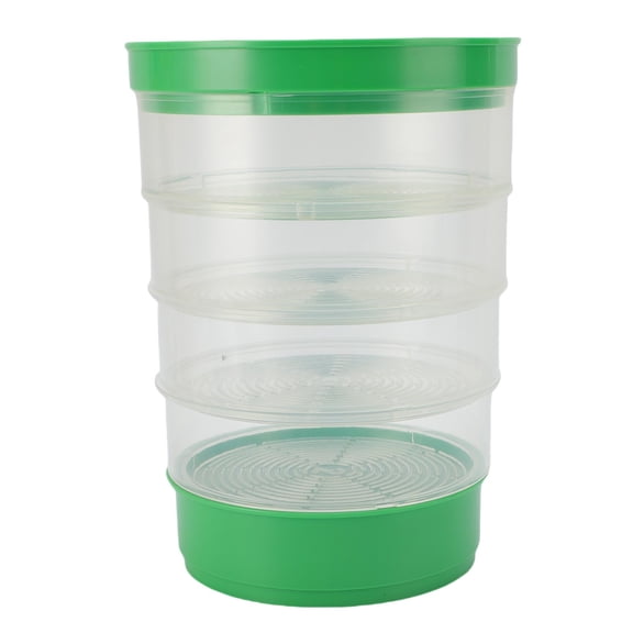 Stackable Crop Sprouter Kit for Kitchen - 6-Piece Round Germination Tray for Wheatgrass & Seeds - 6.7 in x 6.7 in x 2.8 in