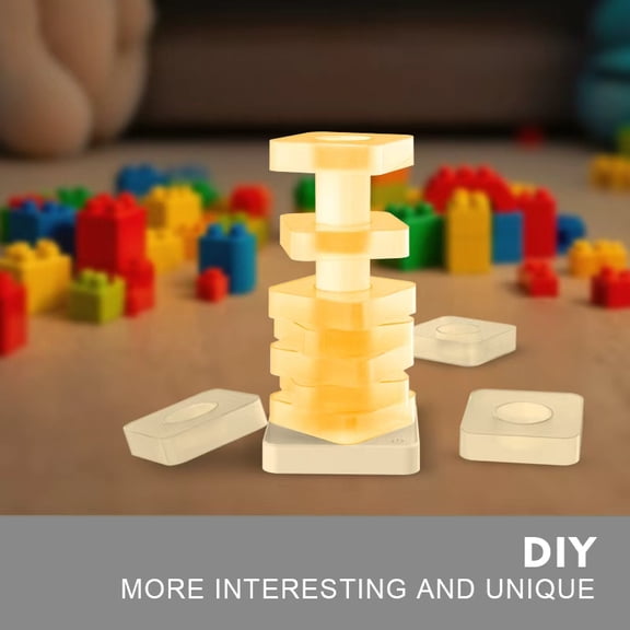 Stackable DIY Ambient LED Light, Modular Table Lamp for Home Decor and Desk Lighting