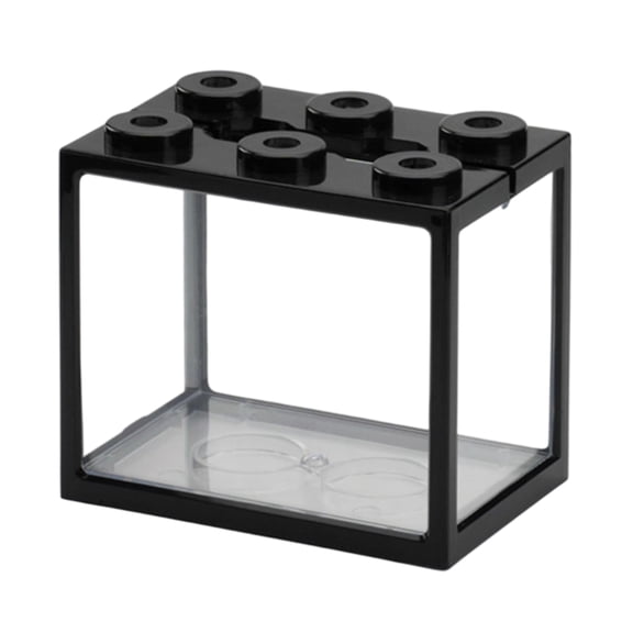 Stackable Desktop Aquarium with 6 Hole Bettas Aquarium Suitable for Bettas Fish Plastic Texture Design Easy to Clean
