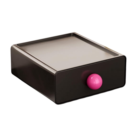 Stackable Desktop Drawer Organizer Cute Underwear Socks Storage Box,Sturdy Anti-Deformation Plastic Smooth Drawer Round Knob,Multi-Scene Desk Vanity Office Large-Capacity Stationery Storage