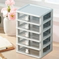 thumbnail image 1 of Stackable Desktop Organizer with 4 Clear Drawers - 6.7x5.7x10.2" Plastic Storage Box for Cosmetics Stationery Office Home Organization, Multi-Purpose Small Items Container with Smooth, 1 of 6