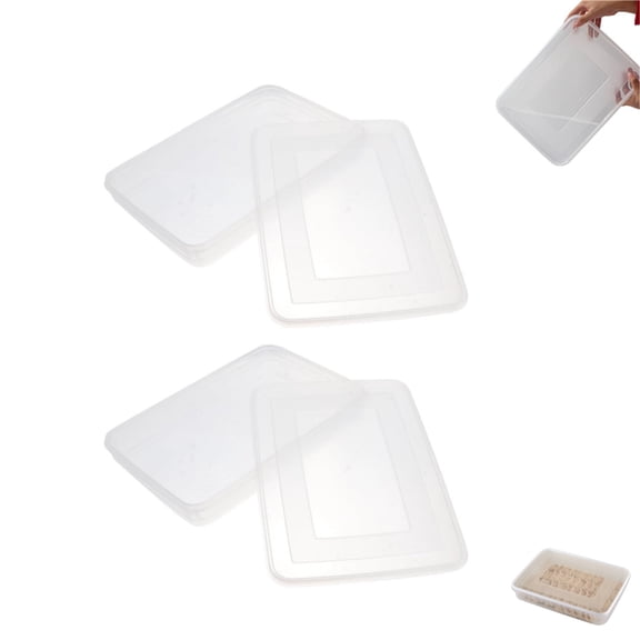 Stackable Dough Proofing Box,HXRH Clear Portable Pizza Dough Proofing Box,2pcs Durable Stackable Food Storage Container for Home,Kitchen