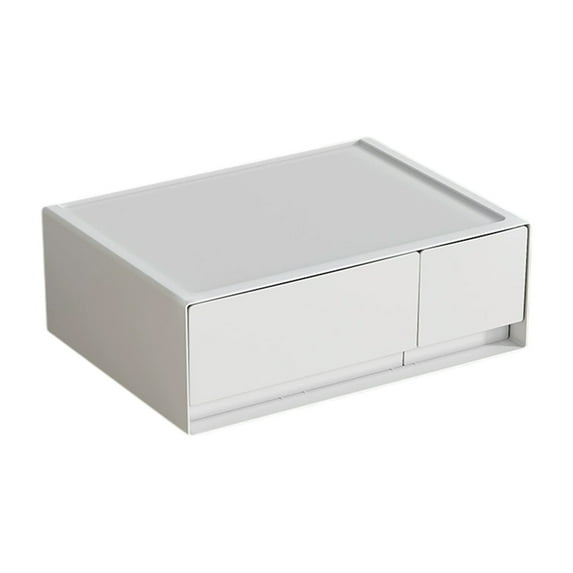 Stackable Drawer Organizer Storage Box with Smooth Sliding Drawers for Desktop Office Organization Home Cosmetic Stationery Organizer Vertical Space Saving Stacking Drawer Unit Multi-Purpose Use