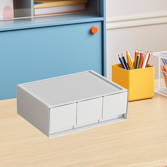 Stackable Drawer Storage Boxes Modular Plastic Organizer Bins for Home,Office,Multi-Layer Stackable Drawer Set for Dresser Organizer(White)