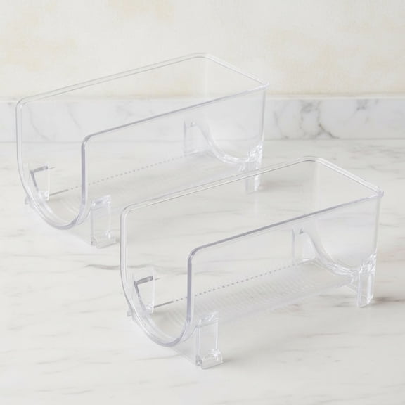 Stackable Drawer Style Wine Rack and Bottle Holder Compact Plastic Organizer for Home Bar Kitchen Refrigerator Space-Saving Storage Solution 2-Pack