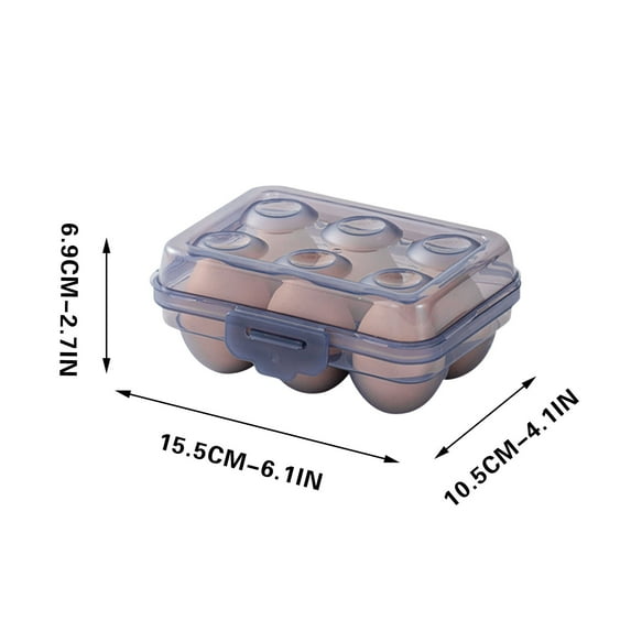 Stackable Egg Storage Container | Food Grade Plastic Refrigerator Organizer | Portable with Handle | Holds 12 Eggs | 30.5 x 21 x 6.9cm | Clear Design for Easy Monitoring