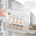thumbnail image 1 of Stackable Egg Storage Container for Refrigerator – Auto-Rebound Green Egg Holder, Space Saving Kitchen Organizer, Fridge Door Shelf Bracket, 30-Count Fresh Egg Tray (BPA-Free Plastic), 1 of 5