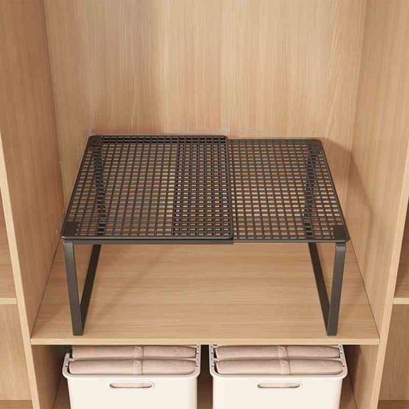Stackable Expandable Cabinet Shelf - Metal Storage Organizer for Kitchen, Bathroom, Pantry, Countertop and Desk - Maximize Cabinet Space