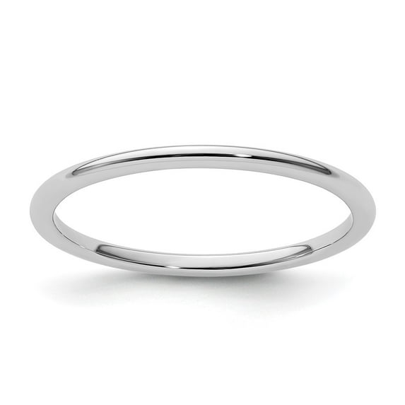 Stackable Expression 10 Karat White Gold 1.2mm Half Round Band