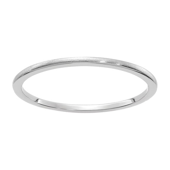 Stackable Expression 14 Karat White Gold 1.2mm Half Round Satin Stackable Band