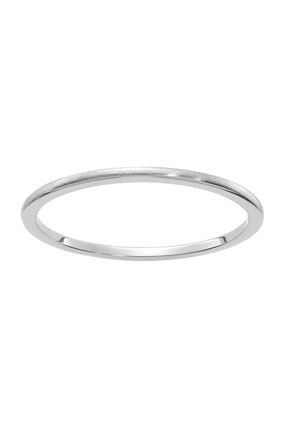 14 Karat White Gold 1.2mm Half Round Satin Stackable Band