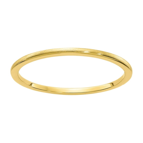Stackable Expression 14 Karat Yellow Gold 1.2mm Half Round Satin Stackable Band