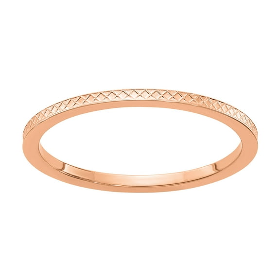 Stackable Expressions 10 Karat Rose Gold 1.2mm Criss-Cross Pattern Stackable Band