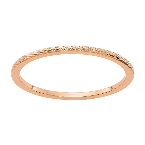 Stackable Expressions 10 Karat Rose Gold 1.2mm Twisted Wire Pattern Band