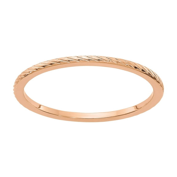 Stackable Expressions 10 Karat Rose Gold 1.2mm Twisted Wire Pattern Band