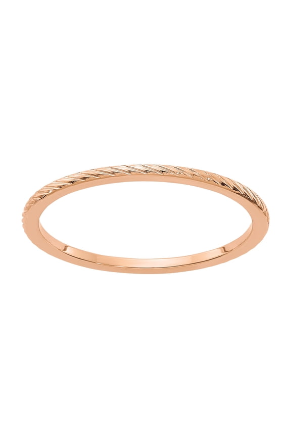 10 Karat Rose Gold 1.2mm Twisted Wire Pattern Band