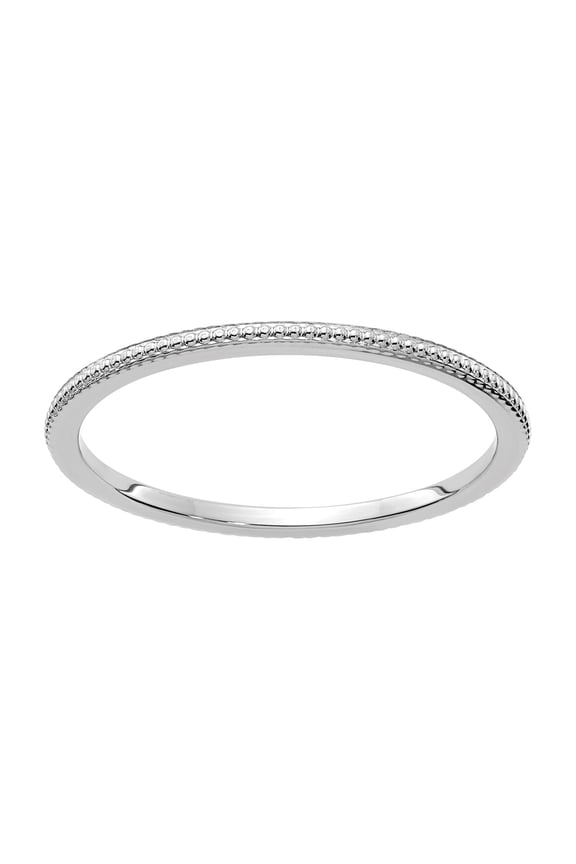 10 Karat White Gold 1.2mm Bead Stackable Band
